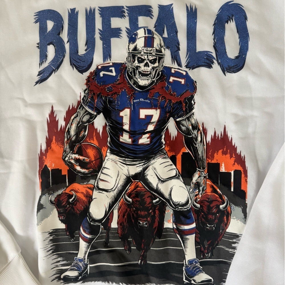 NFL Buffalo Bills Skeleton BrandMakers Sweatshirt - Large - NWT - Picture 2 of 9